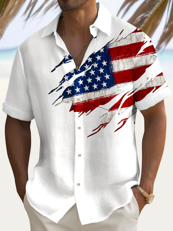 Alohadaddy® Vintage Flag Print Men&