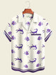 Alohadaddy Hawaiian Crocodile Flowers Art Print Button Cardigan Pockets Elastic Oversized Long Short Sleeve Shirt