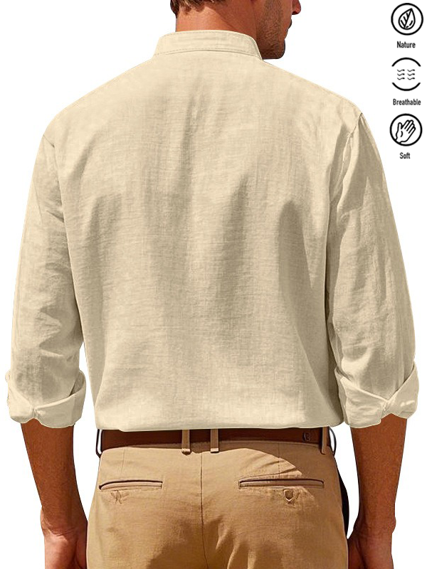 Alohadaddy® Basic Solid Color Cotton Linen Print Men&