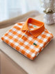 Alohadaddy® Basic Casual Stylish Lattice Printed Polo Shirt Stretch Comfort Camping Pullover Polo Shirt Big Tall
