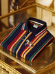 Alohadaddy® Classic Business Casual Striped Men's Button-Down Short-Sleeved Polo Shirt Big & Tall