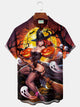 Alohadaddy® Halloween Witch Cartoon Print Casual Stylish Hawaiian Shirt Summer Shirts Pocket Short Sleeve Shirt Big Tall