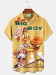 Alohadaddy® Vintage 50's Cartoon Print Men's Casual Stylish Button Pocket Hawaiian Summer Shirts Short Sleeve Shirt Big Tall