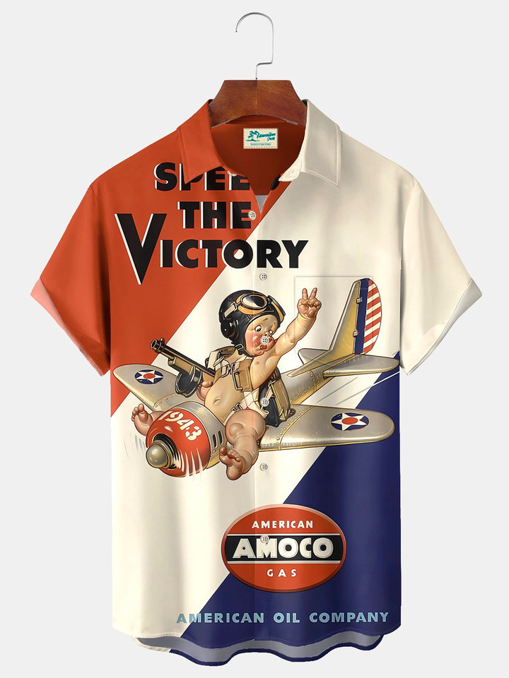 Alohadaddy® Vintage Airplane Print Men&