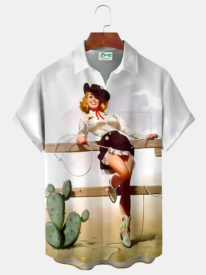 Alohadaddy® Vintage Cowgirl Print Men&