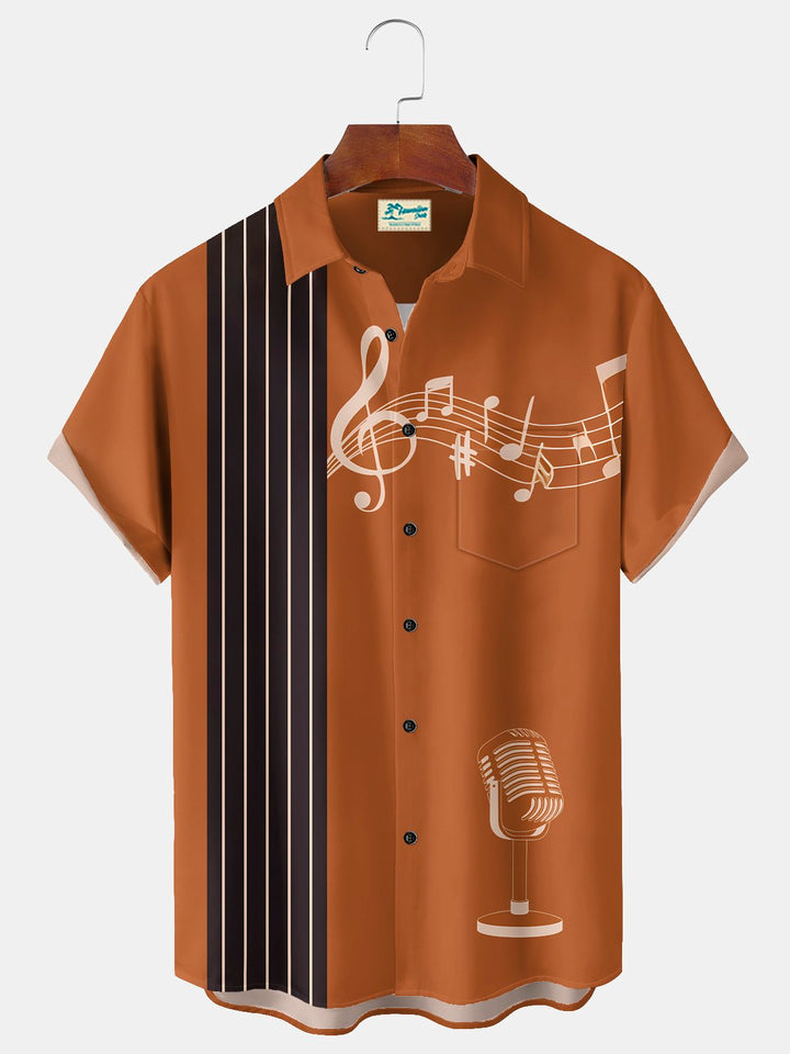 Alohadaddy® Vintage Bowling Music Print Men&