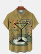 Alohadaddy® Mid-Century Geometric Cocktail Print Men's Pocket Short Sleeve Shirt Big & Tall