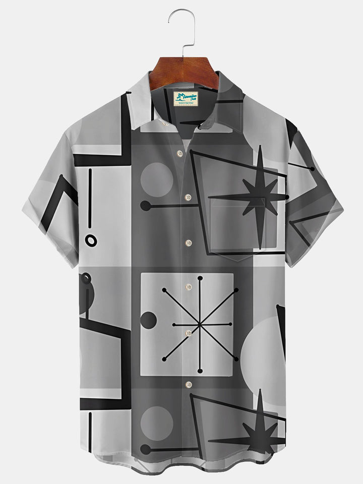Alohadaddy® Vintage Medieval Atomic Geometry Print Men&