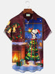 Alohadaddy® Christmas Cartoon Print Casual Stylish Hawaiian Shirt Summer Shirts Pocket Short Sleeve Shirt Big Tall