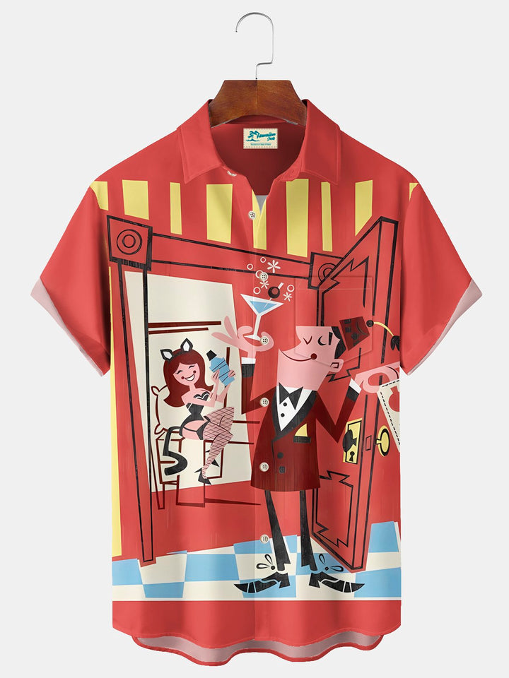 Alohadaddy® Vintage Medieval Atomic Cartoon Print Men&
