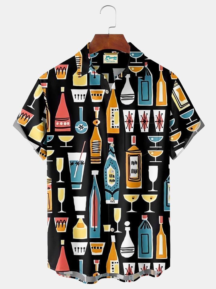 Alohadaddy® Vintage Medieval Atomic Wine Print Men&