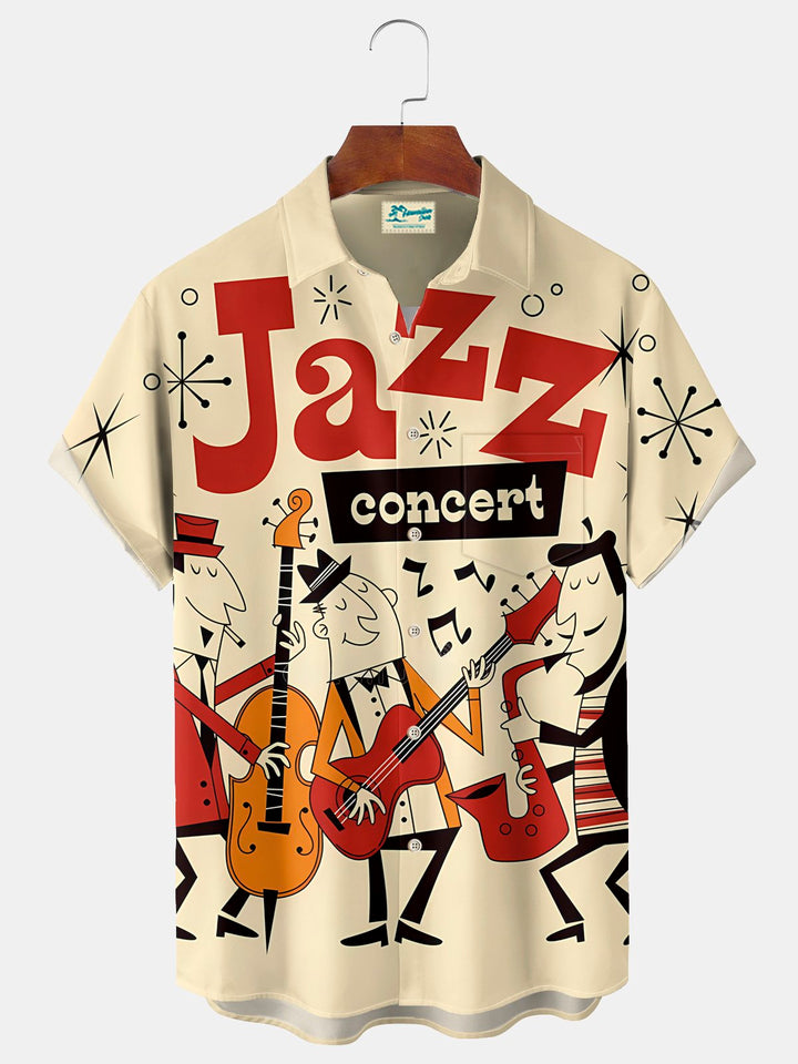 Alohadaddy® Vintage Medieval Atomic Music Cartoon Print Men&