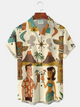 Alohadaddy® Men's Vintage Cocktail Hawaii Retro Atom Print Retro Short Sleeve Shirt Big & Tall