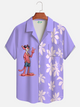 Alohadaddy® Men's Tropic Leopard Coconut Tree Bowling Forgiving Fit Camp Collar Print Retro Short Sleeve Shirt Big & Tall