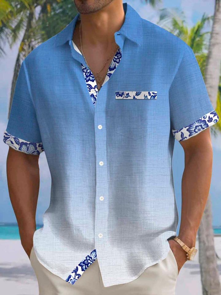 Alohadaddy® Hawaiian Gradient Floral Print Men&