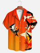 Alohadaddy® Men's Vintage Sunset Shark Cocktail Gradient Art Forgiving Fit Camp Collar Print Retro Short-Sleeve Shirt Big & Tall