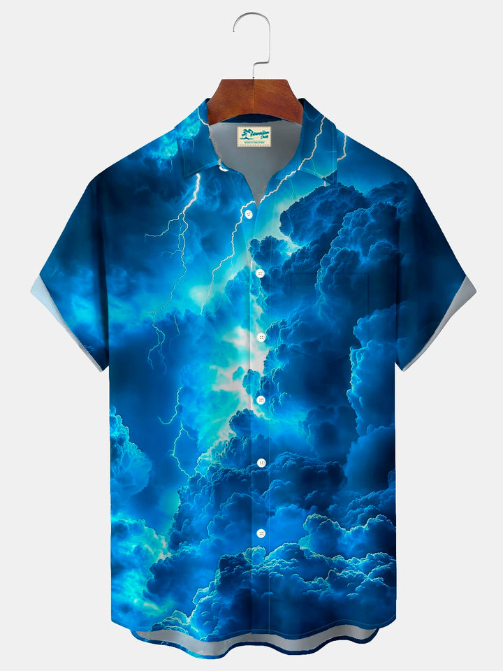 Alohadaddy®Retro Gradient Art Lightning Print Men&