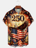 Alohadaddy® Men's Holiday Eagle Stripes Stars Geometric Art Bowling Print Retro Short-Sleeve Shirt Big & Tall