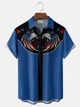 Alohadaddy® Men's Holiday American Eagle Retro Print Casual Shirt Button Down Short-Sleeve Big & Tall