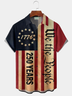 Alohadaddy® Men's Holiday 1776 250 Years We The People American Flag Retro Print Patriotic Anniversary Shirt Button Down Short-Sleeve Big & Tall