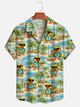 Alohadaddy® Men's Tropic Funny Duck Retro Print Hawaiian Forgiving Fit Camp Collar Shirt Button Down Short-Sleeve Big & Tall