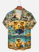 Alohadaddy® Men's Vintage Cruise Duck Graphic Retro Print Vacation Shirt Button Down Short-Sleeve Big & Tall