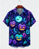 Alohadaddy® Men's Short-Sleeve Button-Down Shirt with Pocket Halloween Print