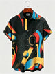 Alohadaddy® Men's Short-Sleeve Button-Down Shirt with Pocket Art Print