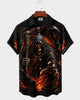 Alohadaddy® Men's Short-Sleeve Button-Down Shirt with Pocket Halloween Print