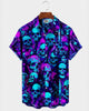 Alohadaddy® Men's Short-Sleeve Button-Down Shirt with Pocket Halloween Print