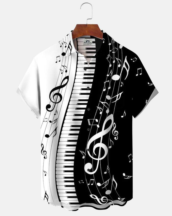 Alohadaddy® Casual Piano Key Print Men&