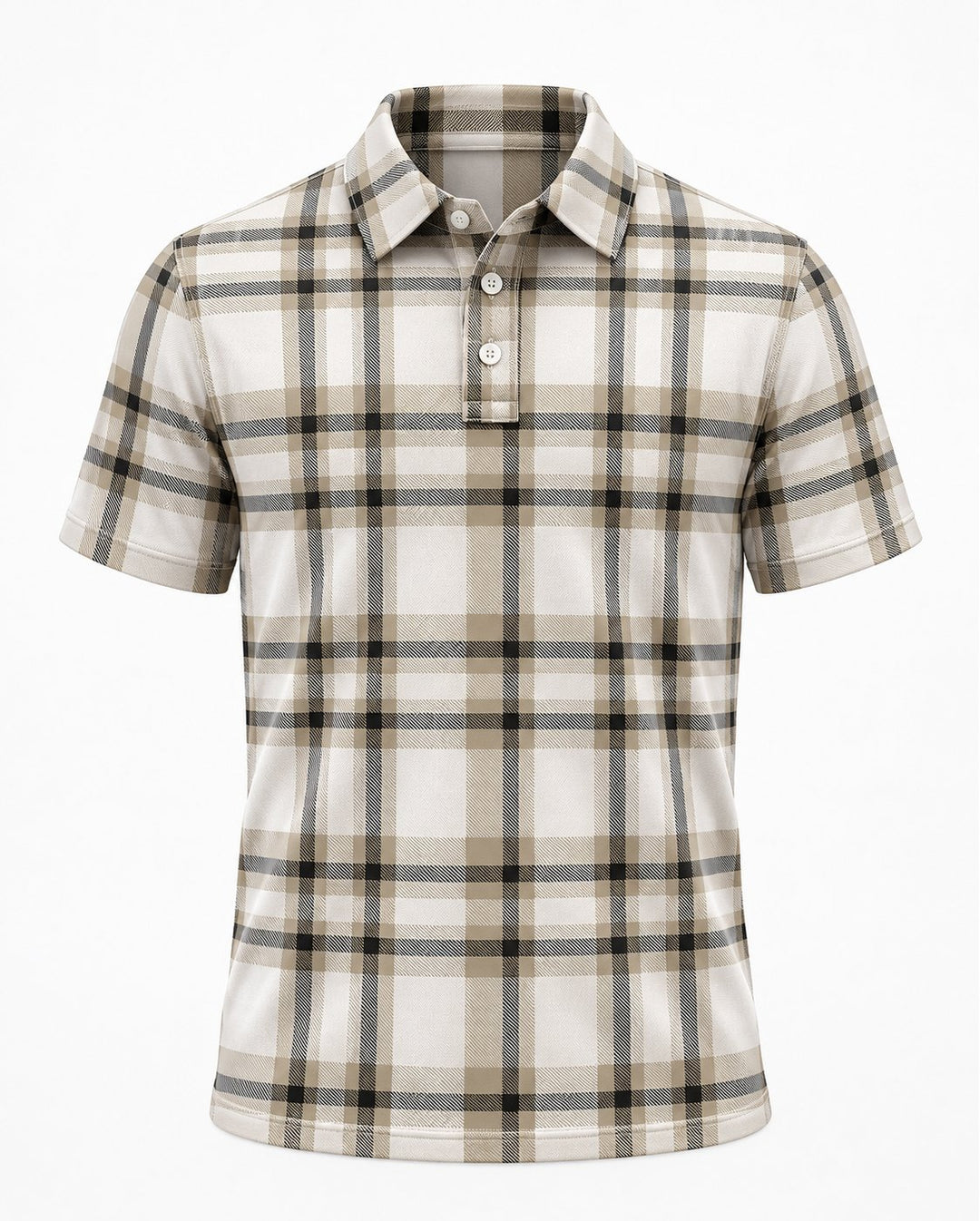 Men’s Basic Casual Checkered pattern Retro Print Button Down Polo Short-Sleeve Big &amp; Tall