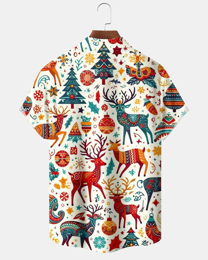 Alohadaddy® Holiday Christmas Reindeer and Christmas Tree Print Men&