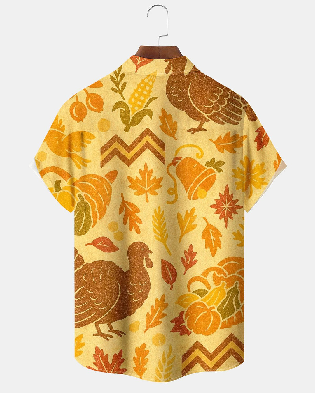 Alohadaddy® Thanksgiving Holiday Turkey Bell and Leaf Print Men&