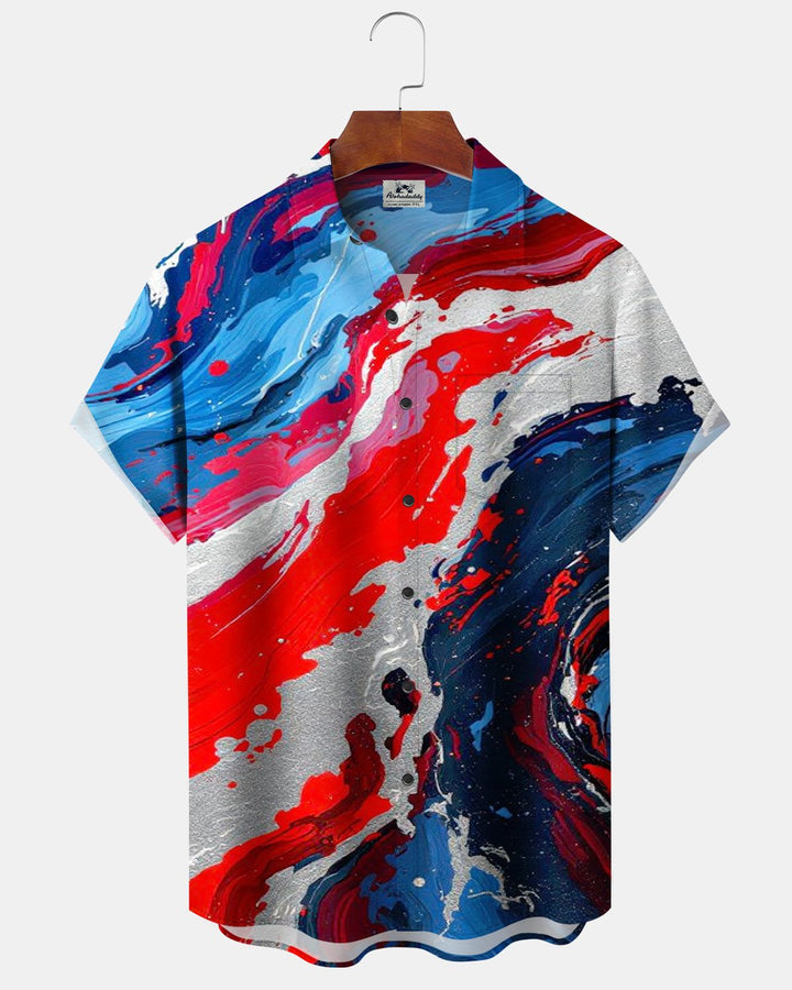 Alohadaddy® Casual Abstract Art Splatter Print Men&