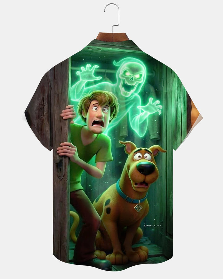 Alohadaddy® Halloween Portrait Dog Adventure Print Men&