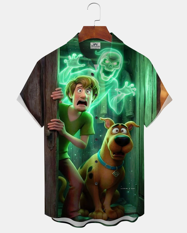 Alohadaddy® Halloween Portrait Dog Adventure Print Men&