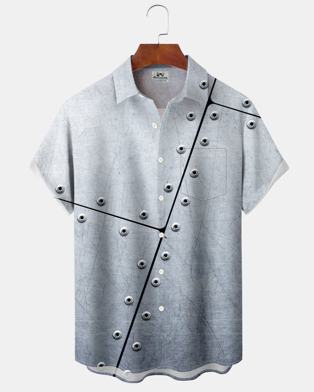 Alohadaddy® Casual Abstract Mechanical Steel Plate Print Men&