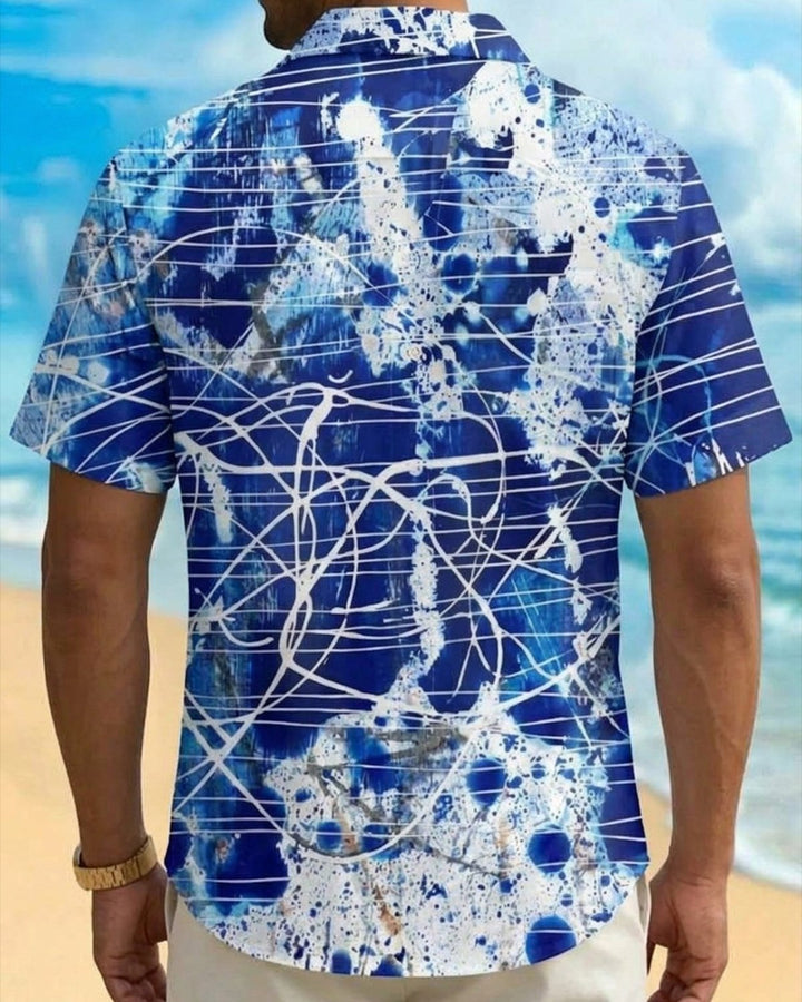Alohadaddy® Casual Abstract Striped Graffiti Print Men&
