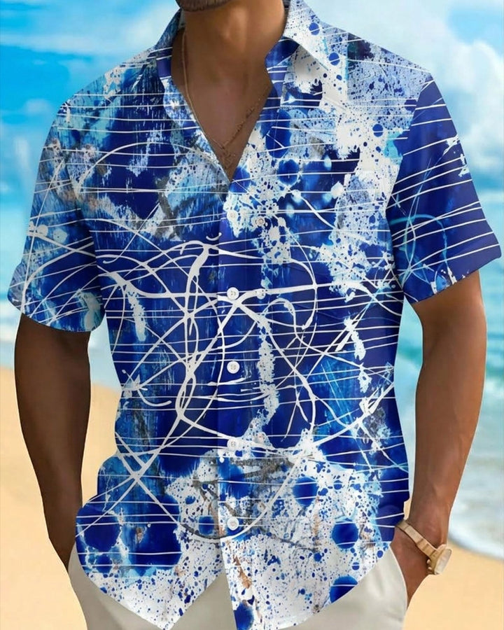 Alohadaddy® Casual Abstract Striped Graffiti Print Men&