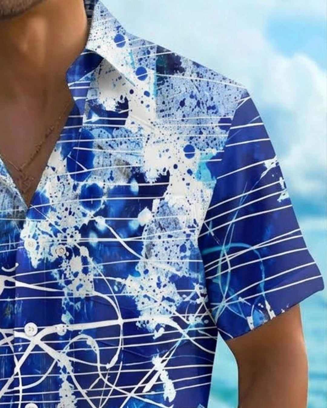 Alohadaddy® Casual Abstract Striped Graffiti Print Men&
