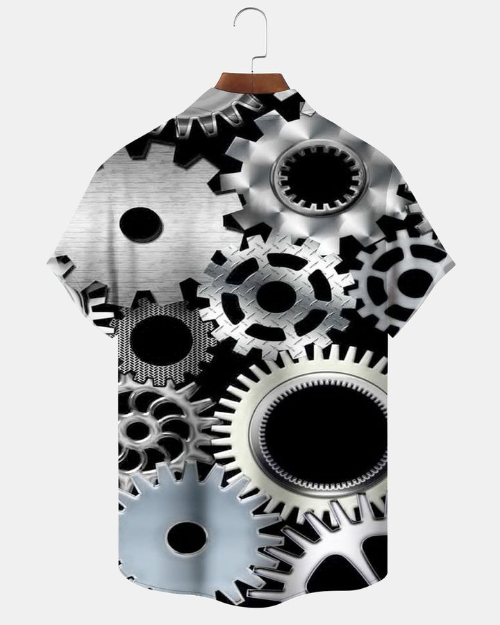 Alohadaddy® Casual Retro Gear Abstract Geometric Print Men&