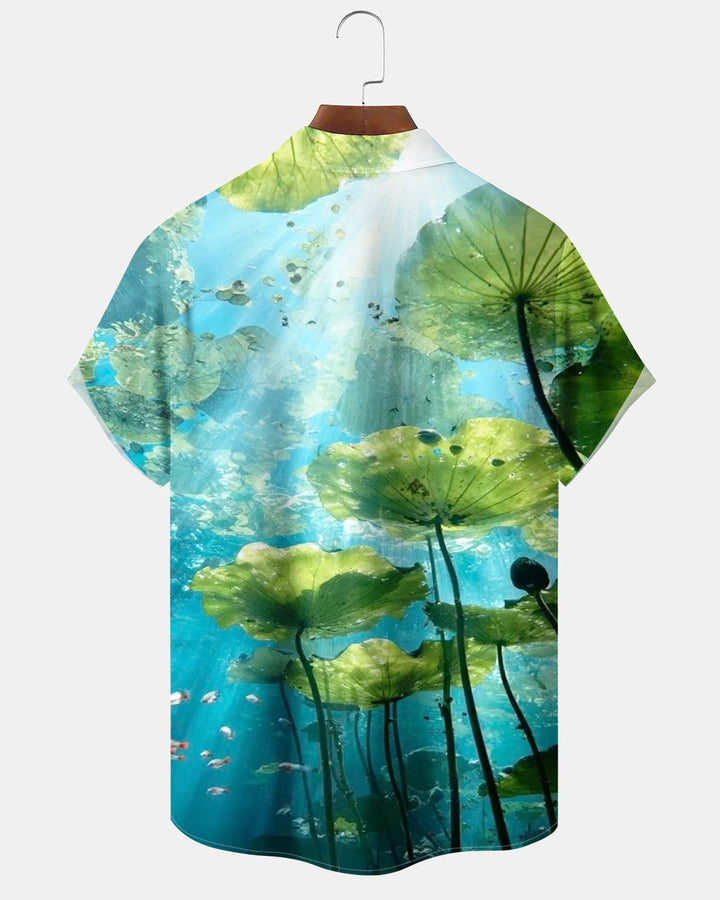 Alohadaddy® Casual Ocean Lotus Print Men&