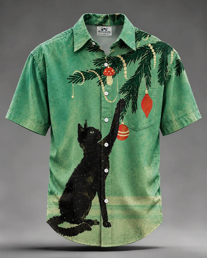 Alohadaddy® Retro Casual Cat Print Men&