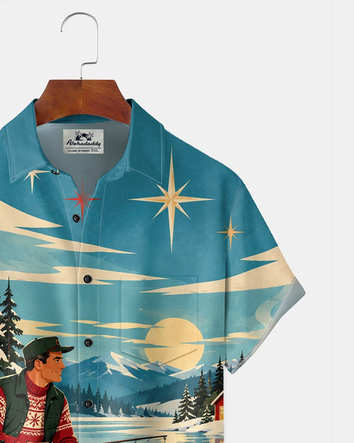 Alohadaddy® Retro Holiday Christmas Atomic Dog Print Men&