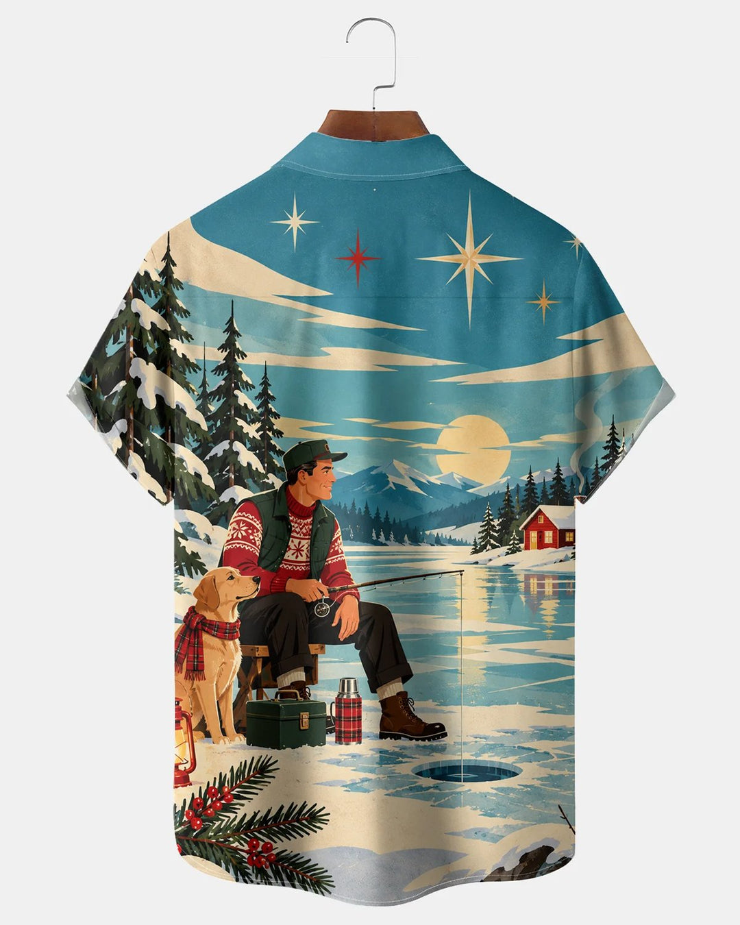 Alohadaddy® Retro Holiday Christmas Atomic Dog Print Men&