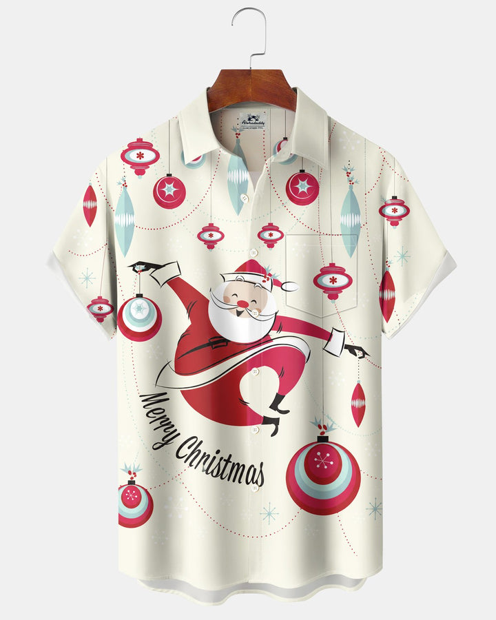 Alohadaddy® Holiday Christmas Santa Claus Retro Atomic Print Men&