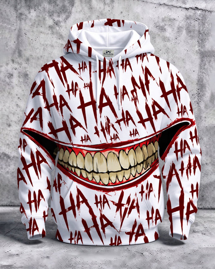 Alohadaddy® Casual Letter Bloodstain Fang Lips Print Men&