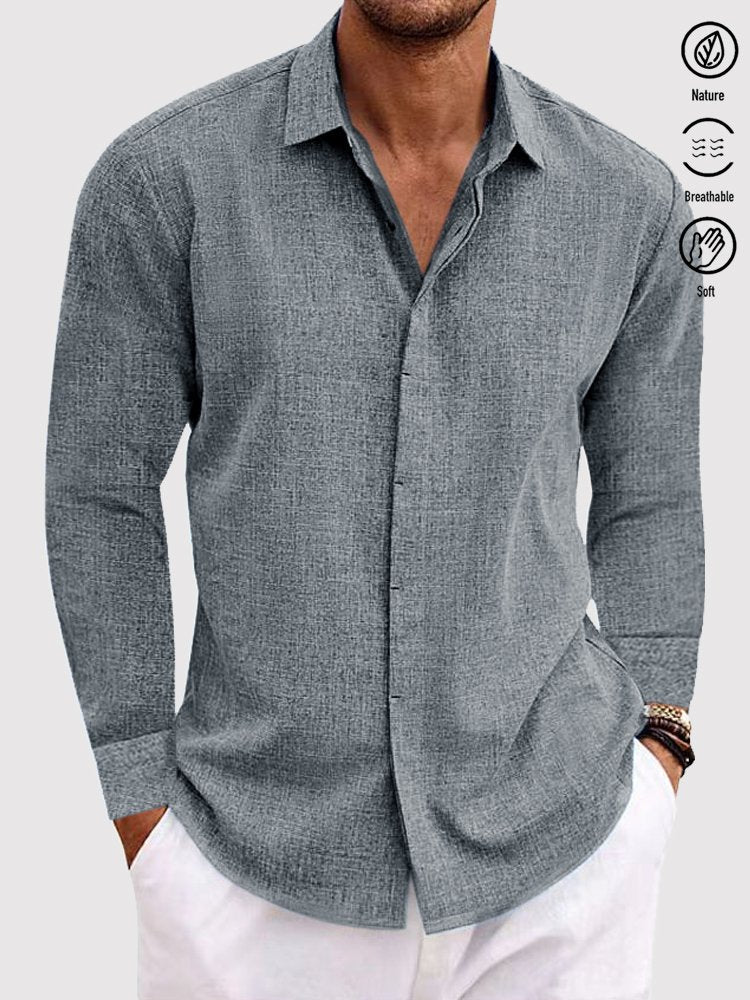 Alohadaddy Basic Cotton Linen Plain Men&