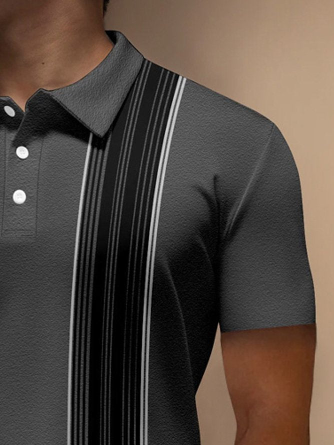 Alohadaddy Retro Bowling Striped Printed Men&